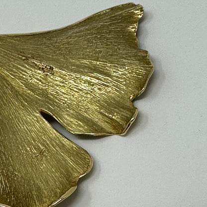 John Iversen 18kt Ginkgo Leaf Brooch