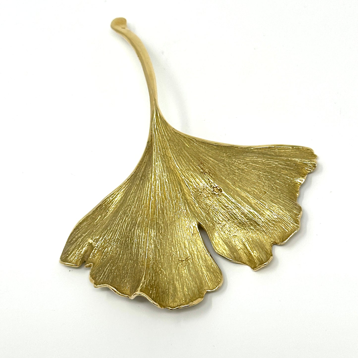 John Iversen 18kt Ginkgo Leaf Brooch