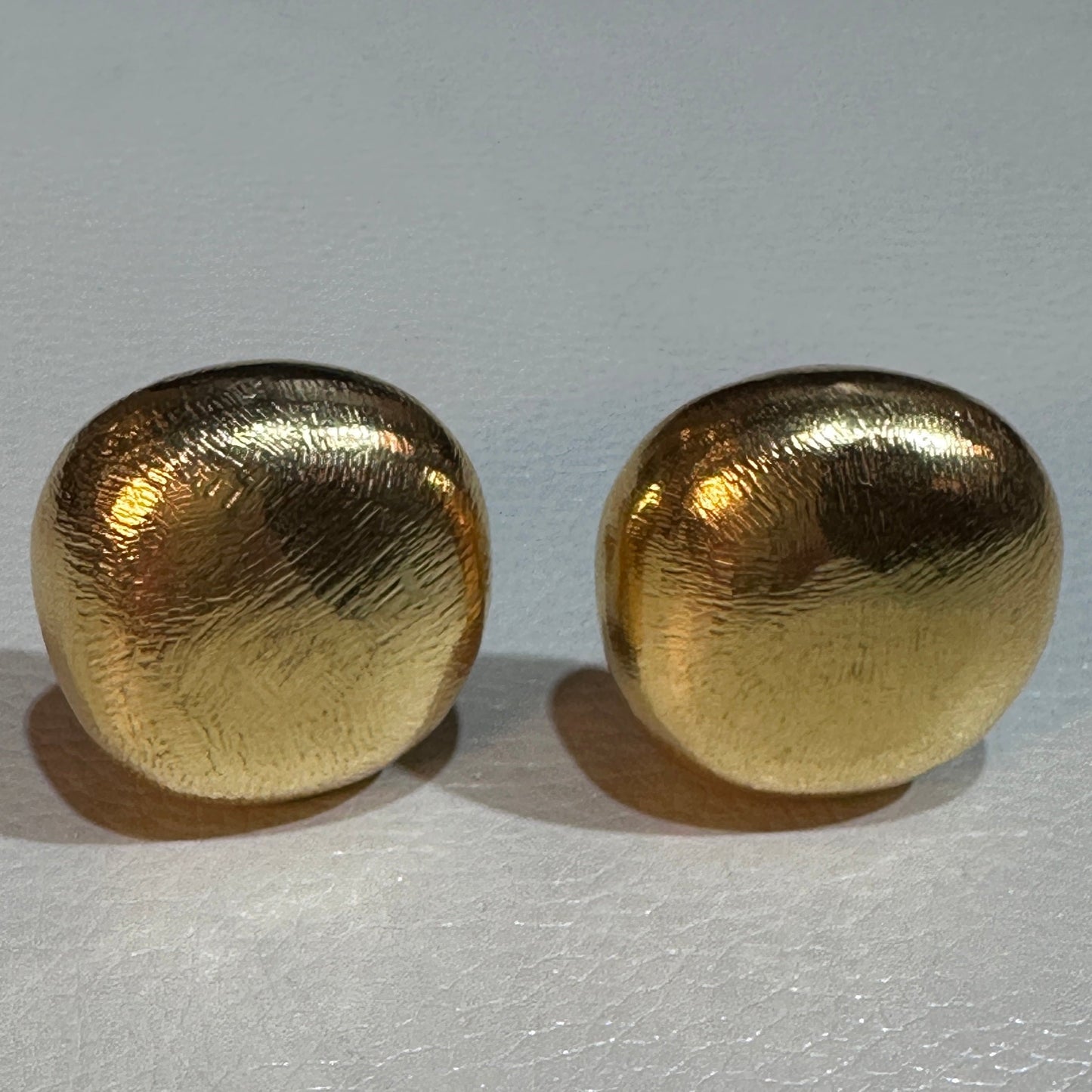 Estate Sterling Silver w/ 24K Gold Vermeil Clip-on "Pebble" Earrings by John Iverson