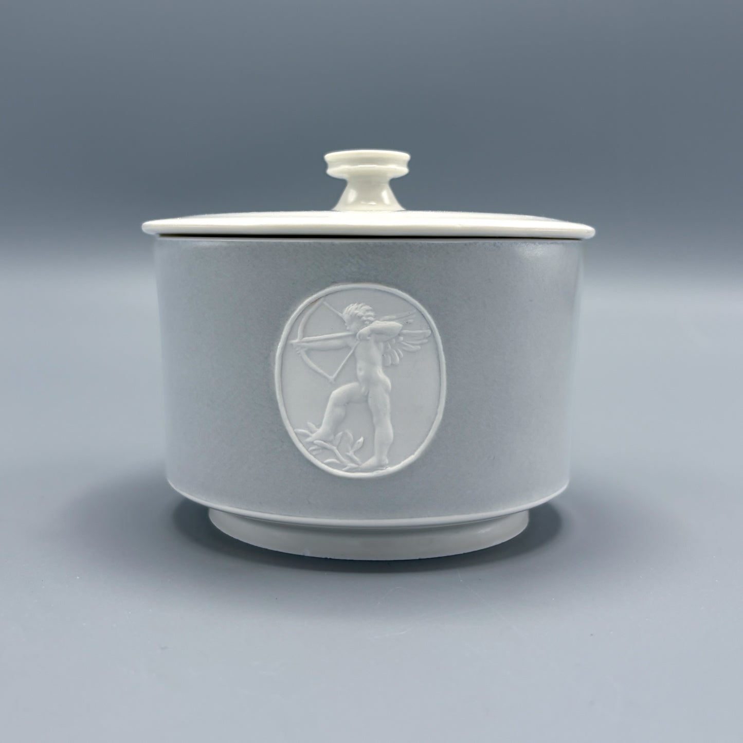 Estate KPM ARKADIA Pattern Gray & White Porcelain Cream & Sugar