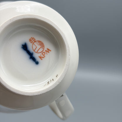 Estate KPM ARKADIA Pattern Gray & White Porcelain Cream & Sugar