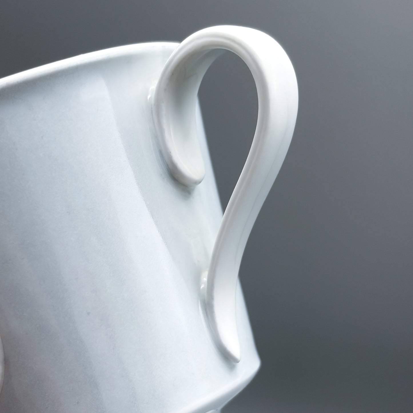 Estate KPM ARKADIA Pattern Gray & White Porcelain Cream & Sugar