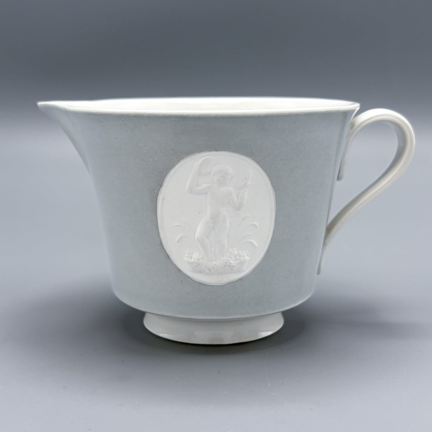 Estate KPM ARKADIA Pattern Gray & White Porcelain Cream & Sugar