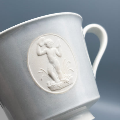 Estate KPM ARKADIA Pattern Gray & White Porcelain Cream & Sugar