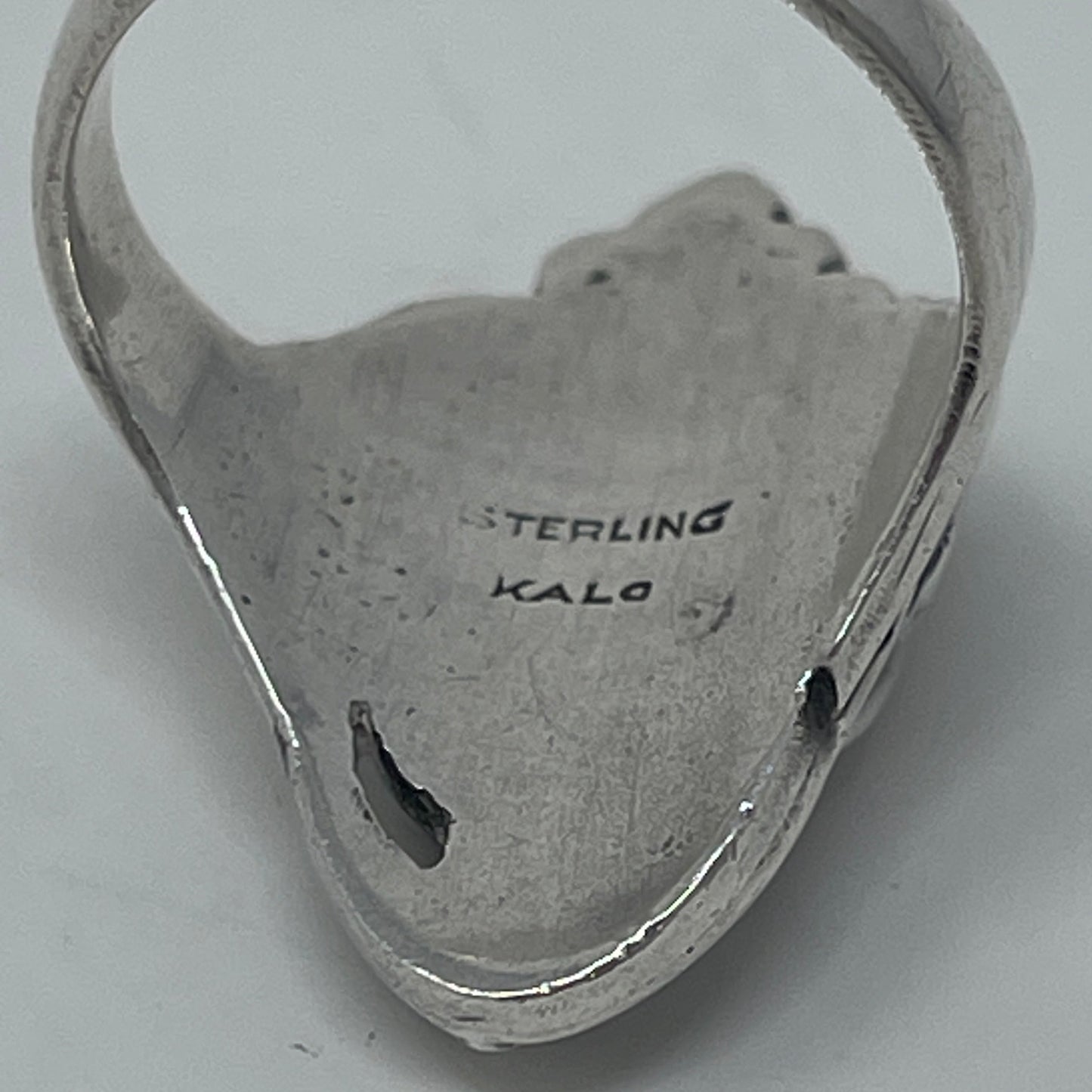 Estate Kalo Hand Wrought Sterling Silver Art Nouveau Blister Pearl Ring by Bjarne Axness