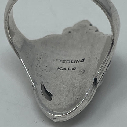 Estate Kalo Hand Wrought Sterling Silver Art Nouveau Blister Pearl Ring by Bjarne Axness