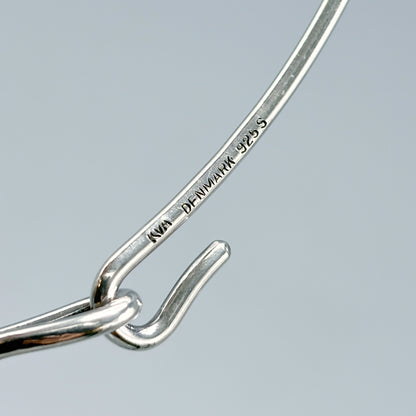 Estate Sterling Silver Knud V. Andersen Neck Ring with Bark Ribbon Pendant c 1970s