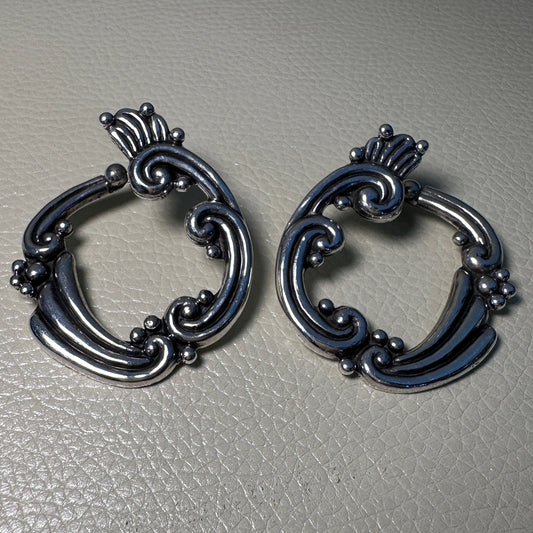 Estate Sterling Silver Taxco Screwback Earrings by Los Castillos