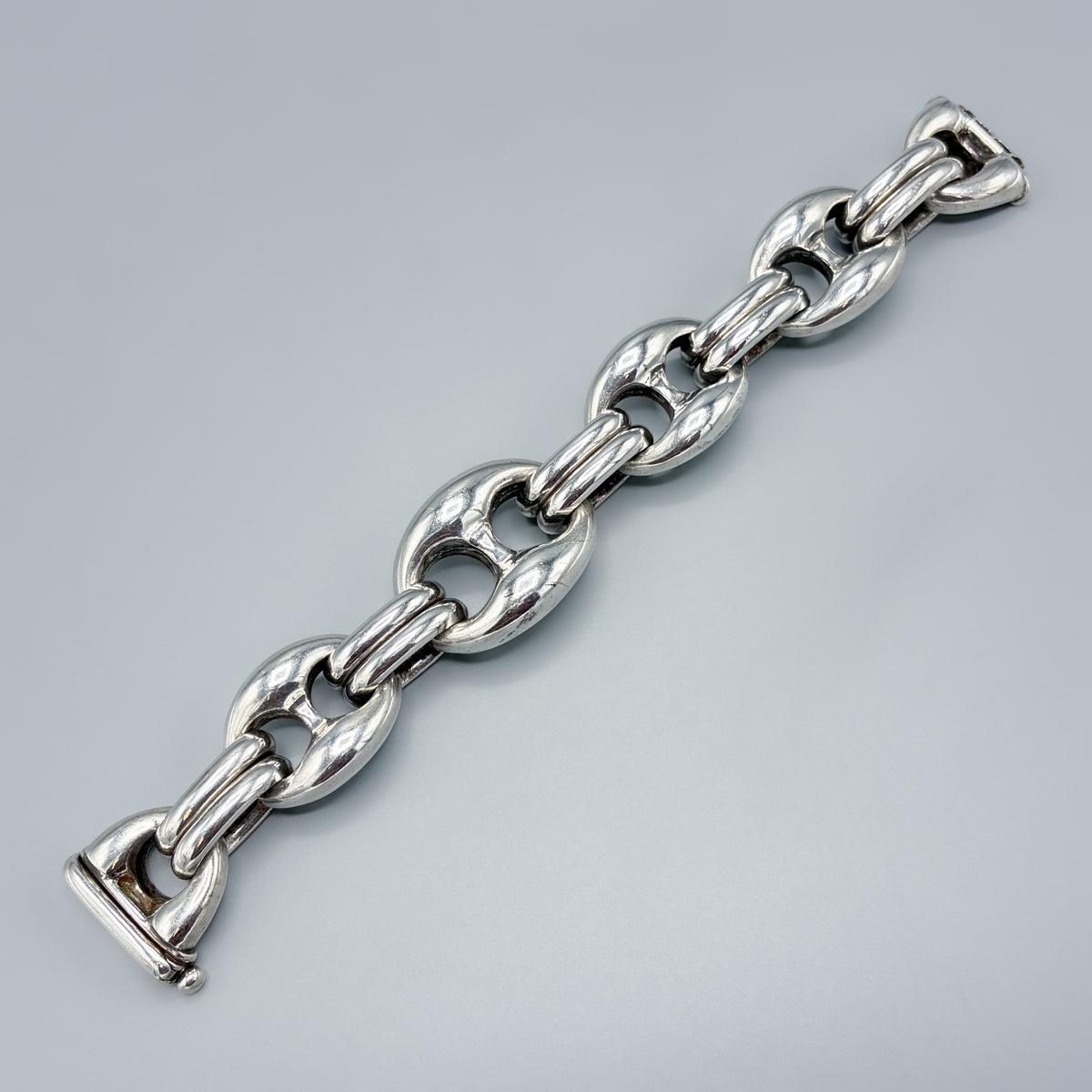 Estate Sterling Silver Extra Chunky Mariner Link Bracelet
