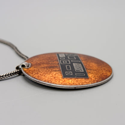 Estate German Polychrome Matte Enamel & Sterling Silver Medallion Pendant