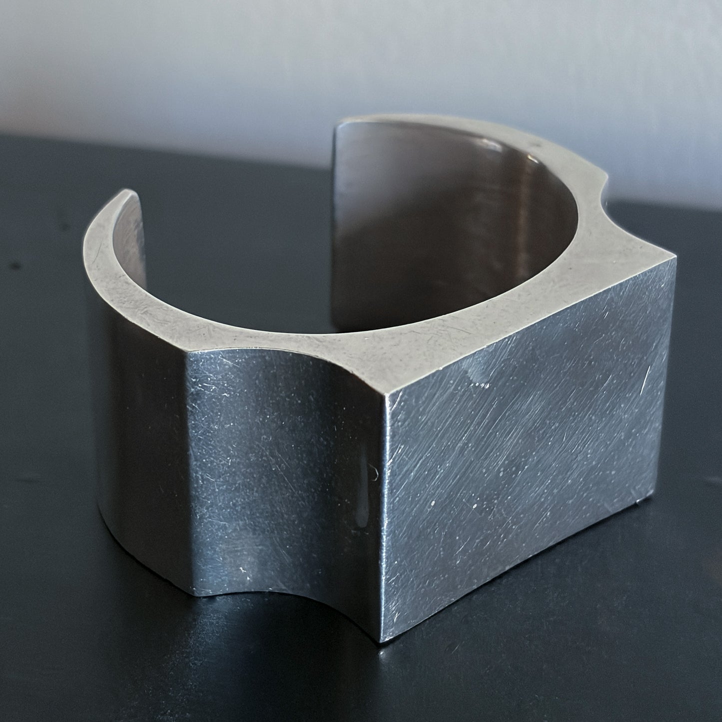 Estate Sterling Silver Large Rectangular Open Cuff