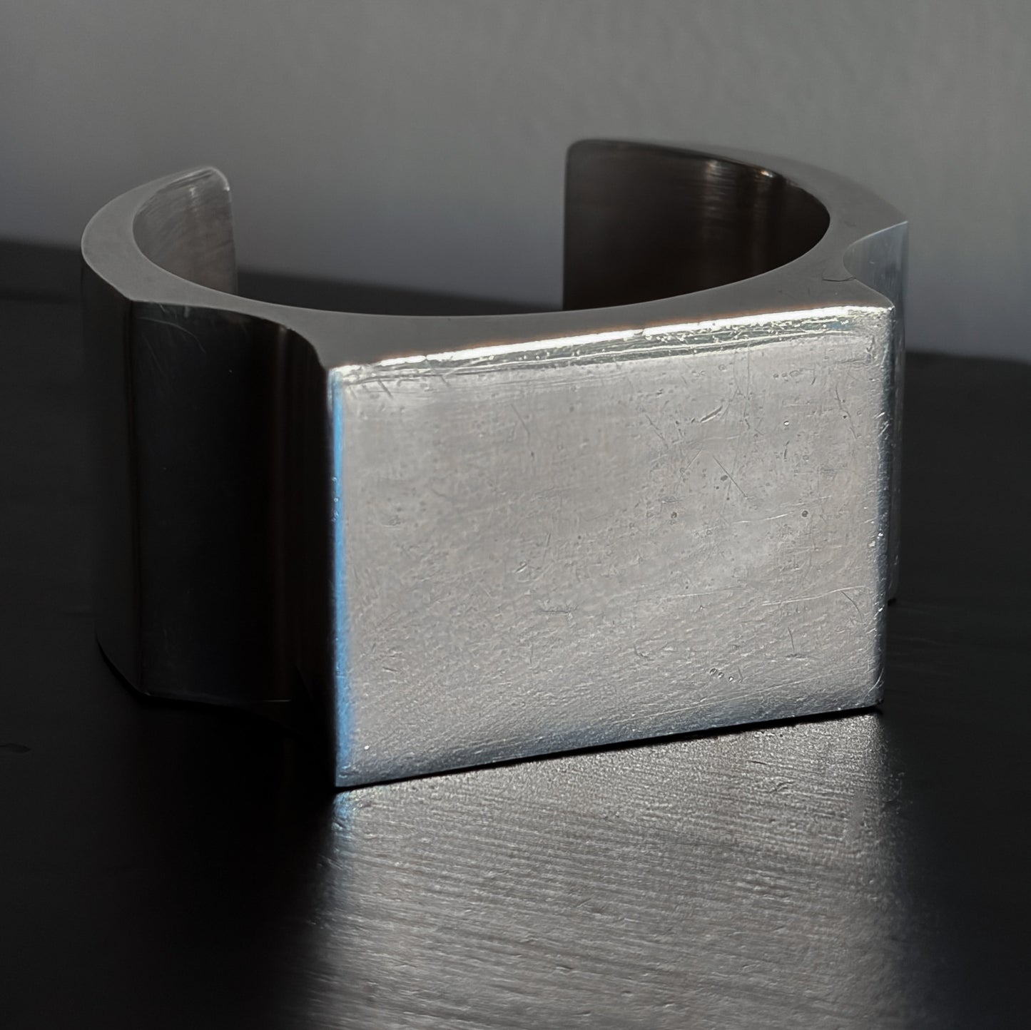 Estate Sterling Silver Large Rectangular Open Cuff