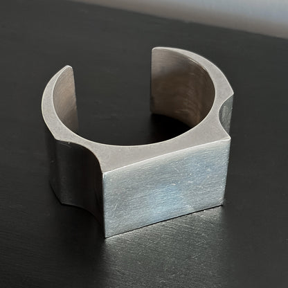 Estate Sterling Silver Large Rectangular Open Cuff