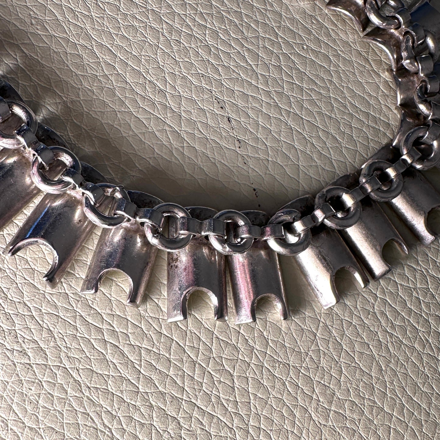 Estate Sterling Silver Taxco Modernist Necklace