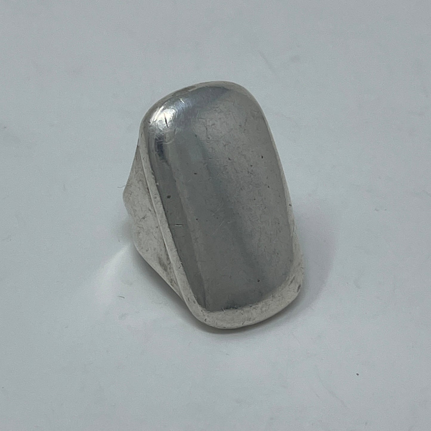 Estate Minas Spiridis Sterling Silver Modernist Rectangle Ring