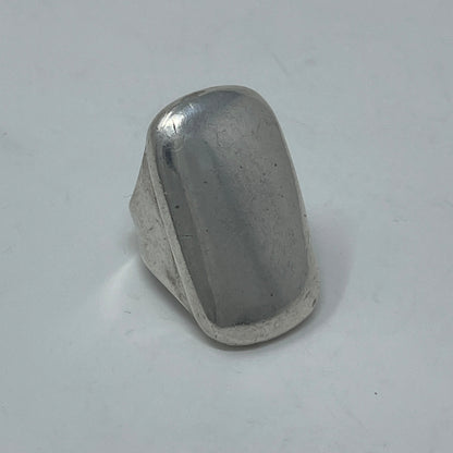 Estate Minas Spiridis Sterling Silver Modernist Rectangle Ring