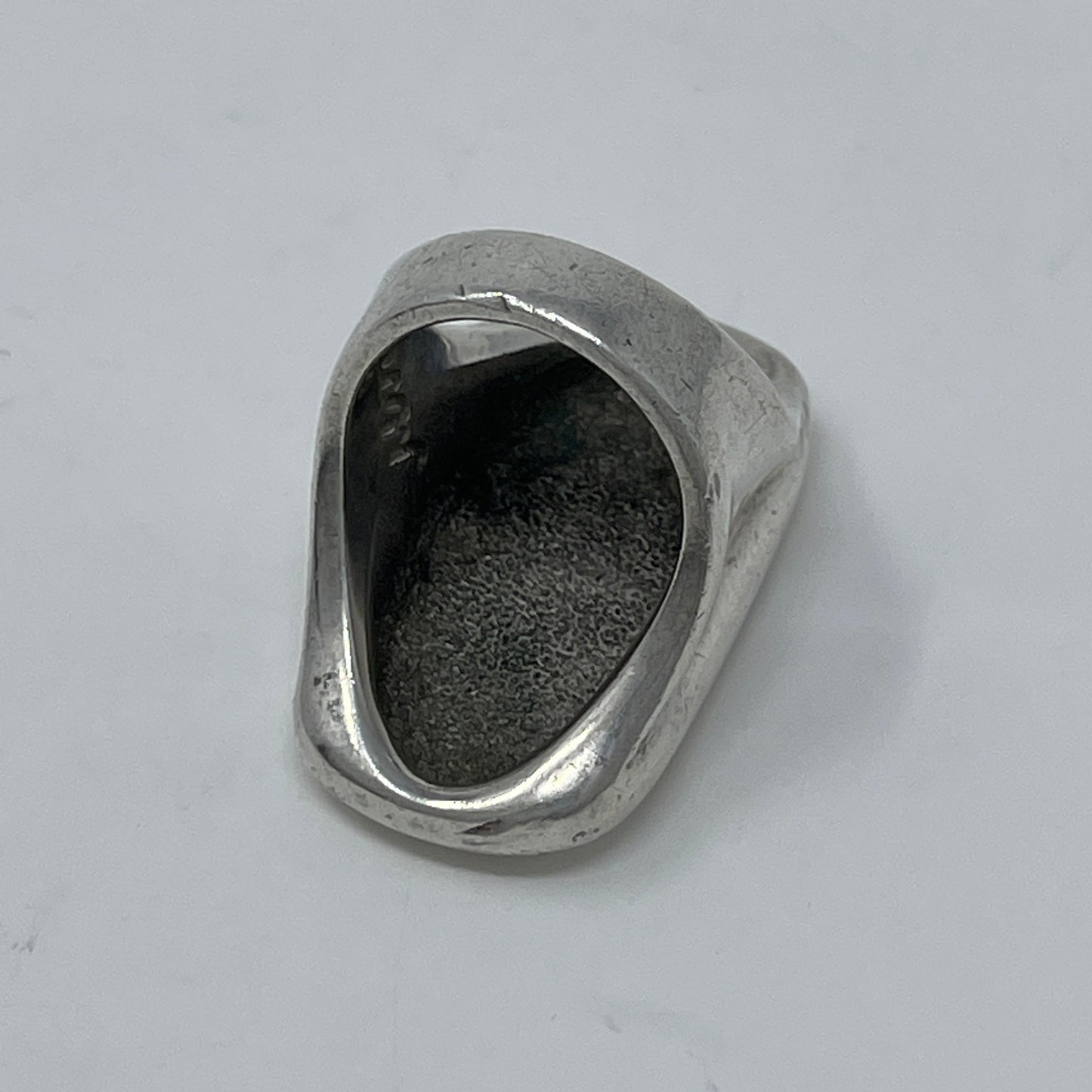 Estate Minas Spiridis Sterling Silver Modernist Rectangle Ring