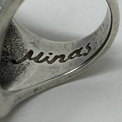 Estate Minas Spiridis Sterling Silver Modernist Rectangle Ring