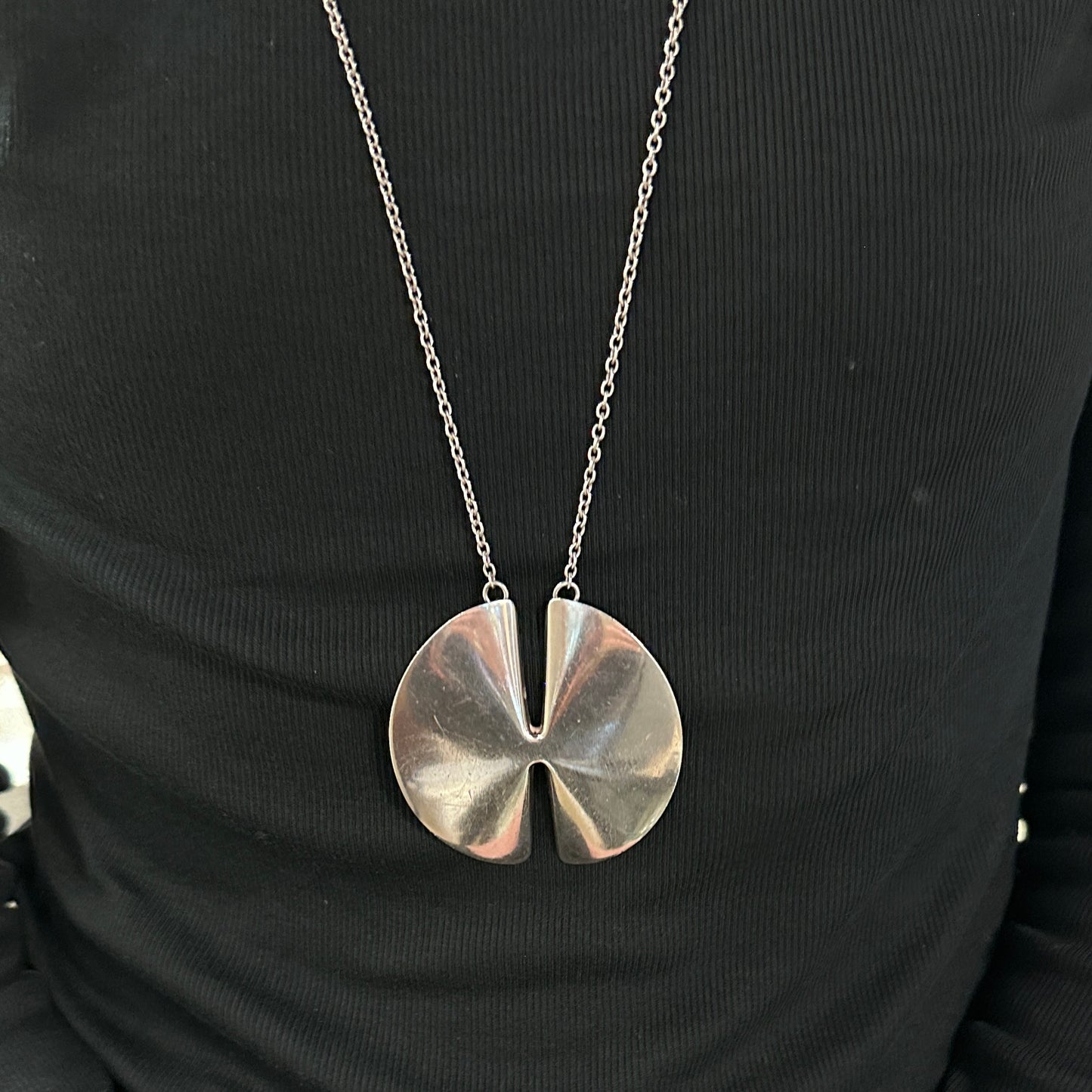 Estate Sterling Silver Georg Jensen Geometric Necklace by Nanna Ditzel No 337A