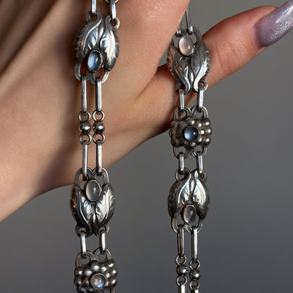 Estate Georg Jensen Sterling Necklace with Moonstone No 1
