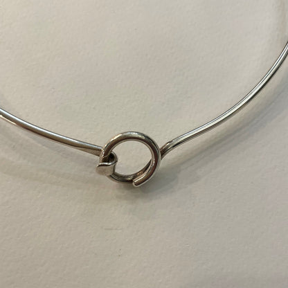 Estate Sterling Silver Neck Ring Large Hoop