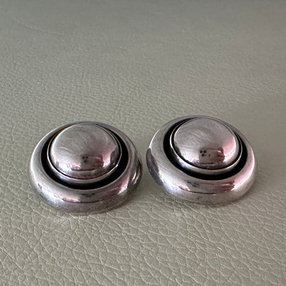 Estate Sterling Silver Clip-On Earrings by N.E. From