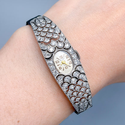 Antique French Art Deco Platinum & Diamond Numa Watch