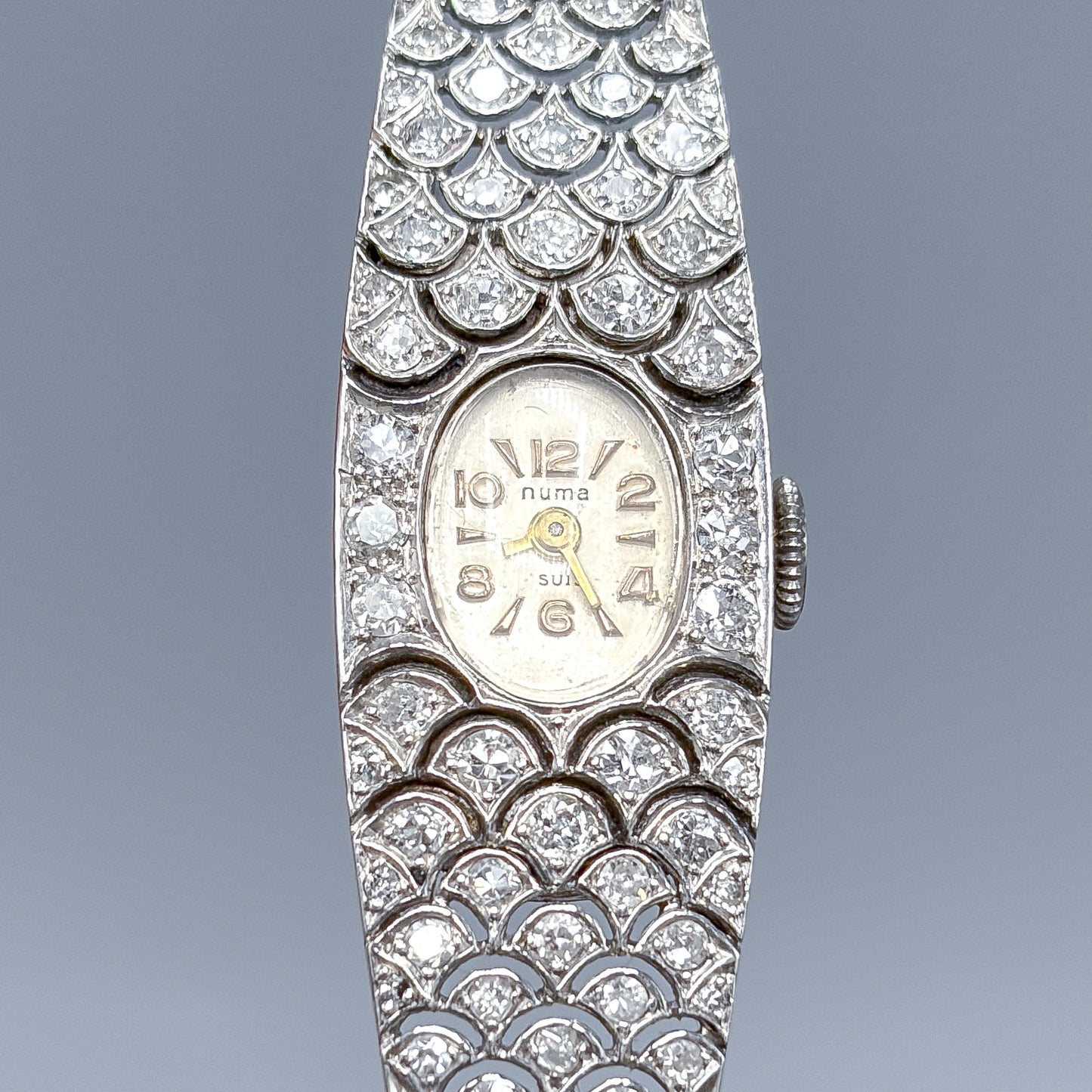 Antique French Art Deco Platinum & Diamond Numa Watch