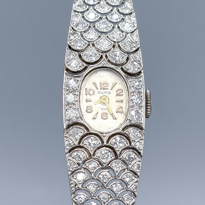 Antique French Art Deco Platinum & Diamond Numa Watch