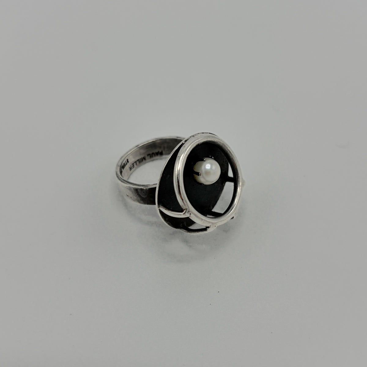 Estate Sterling Silver and Pearl Ring by Paul Miller