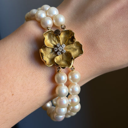 Estate Cultured  Akoya Pearl Necklace with Convertible Bracelet by Raymond C. Yard