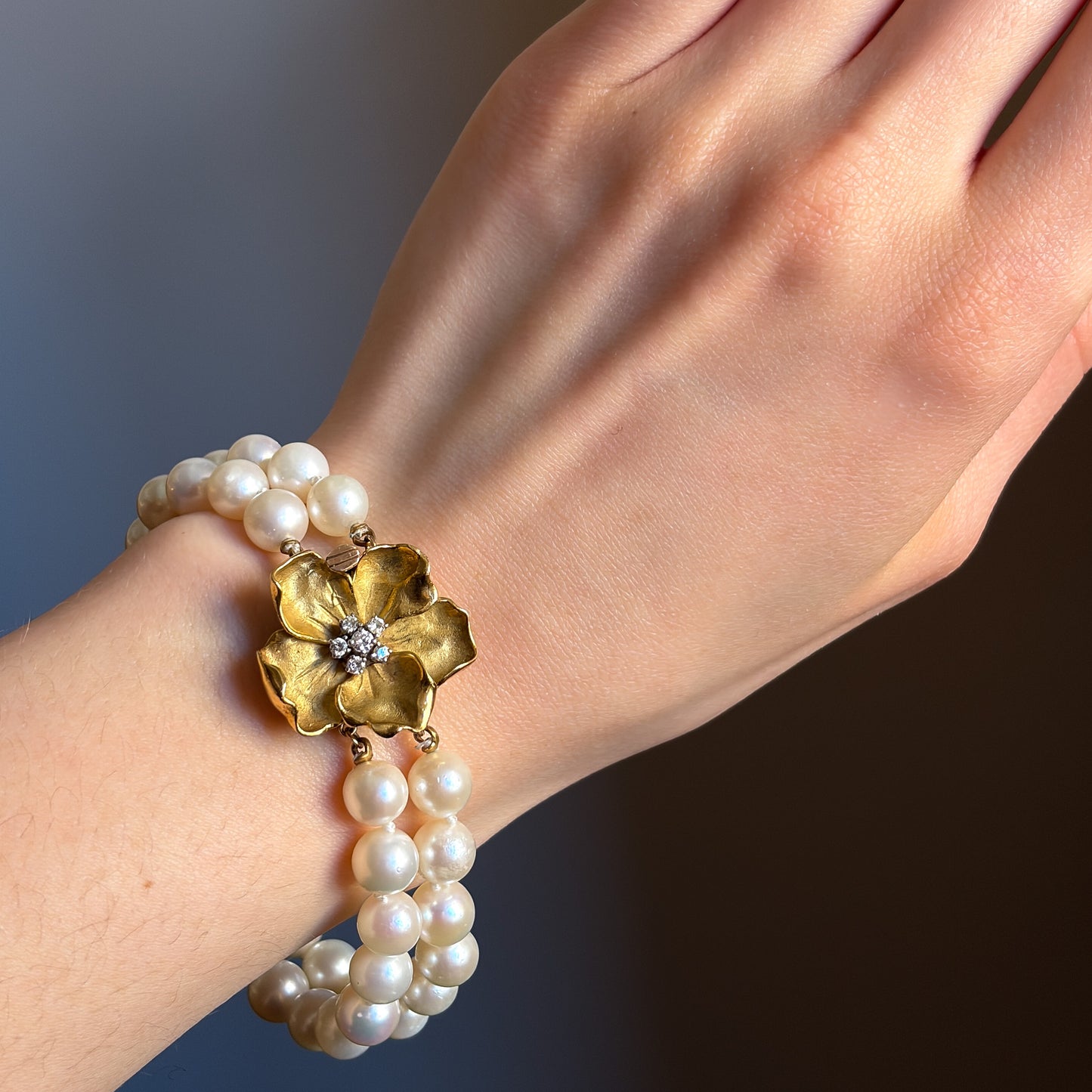 Estate Cultured  Akoya Pearl Necklace with Convertible Bracelet by Raymond C. Yard