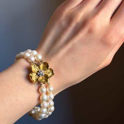 Estate Cultured  Akoya Pearl Necklace with Convertible Bracelet by Raymond C. Yard