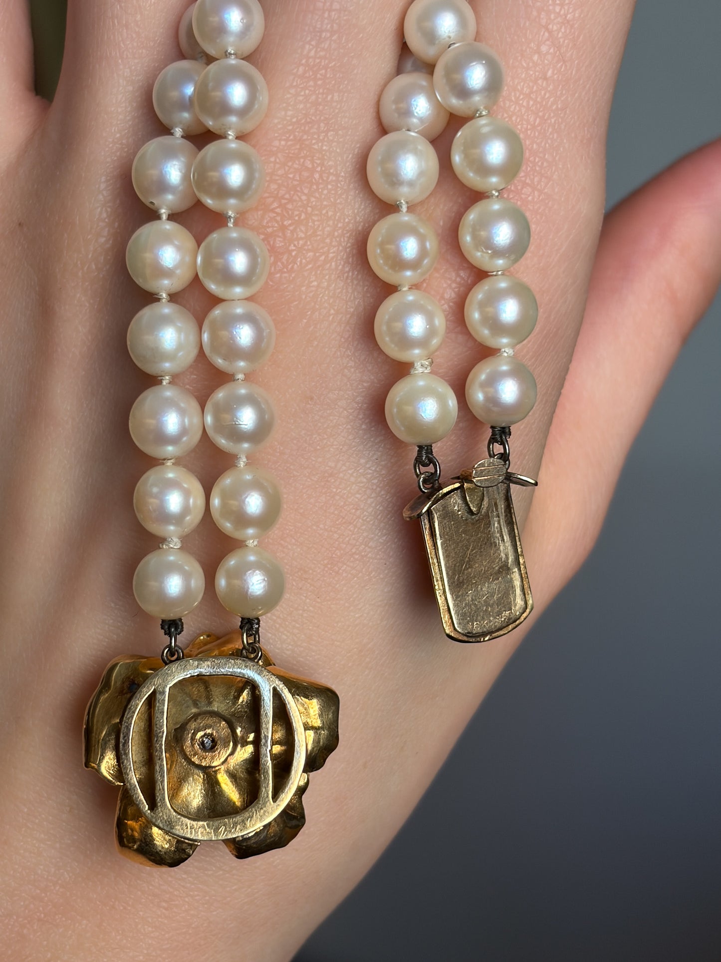 Estate Cultured  Akoya Pearl Necklace with Convertible Bracelet by Raymond C. Yard