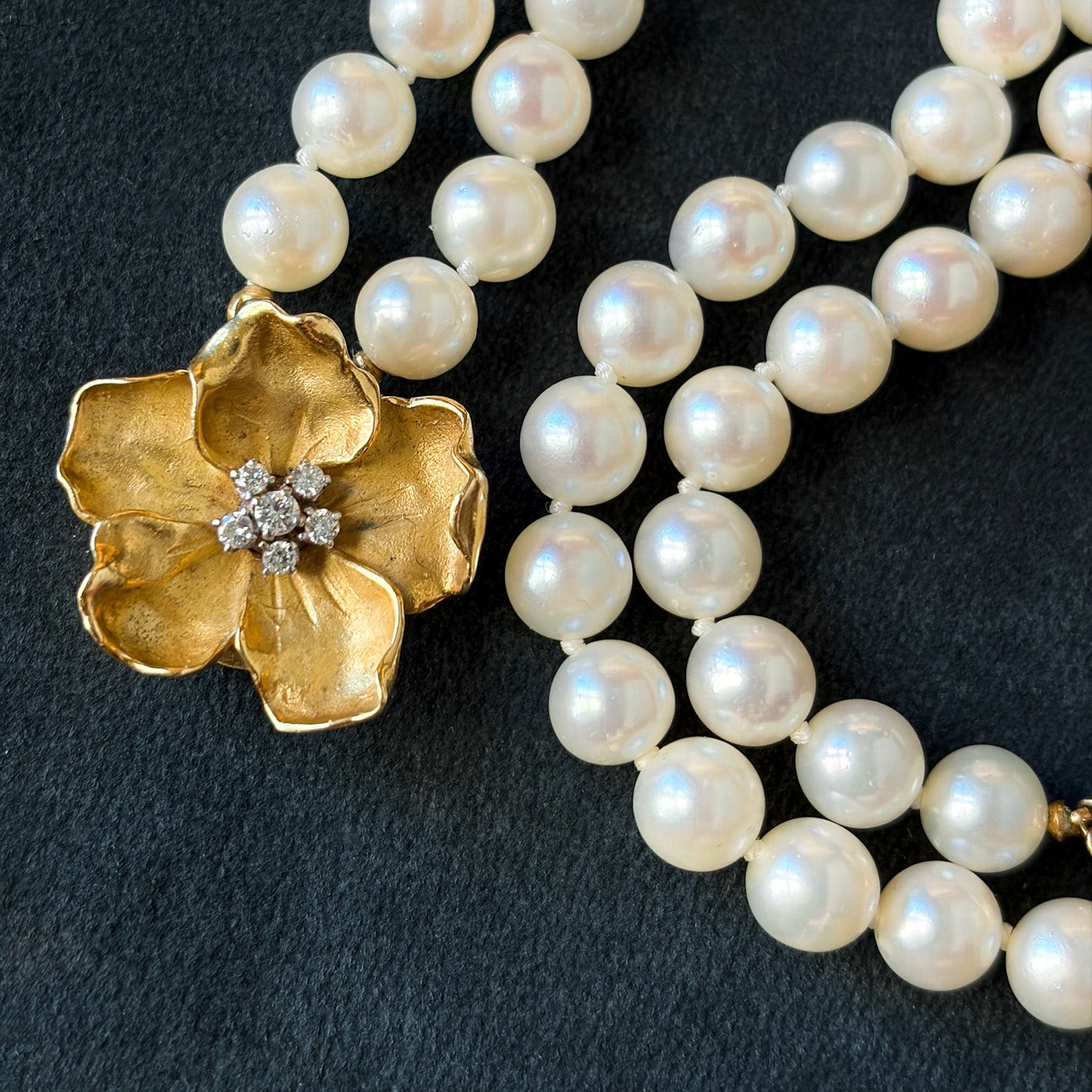 Estate Cultured  Akoya Pearl Necklace with Convertible Bracelet by Raymond C. Yard