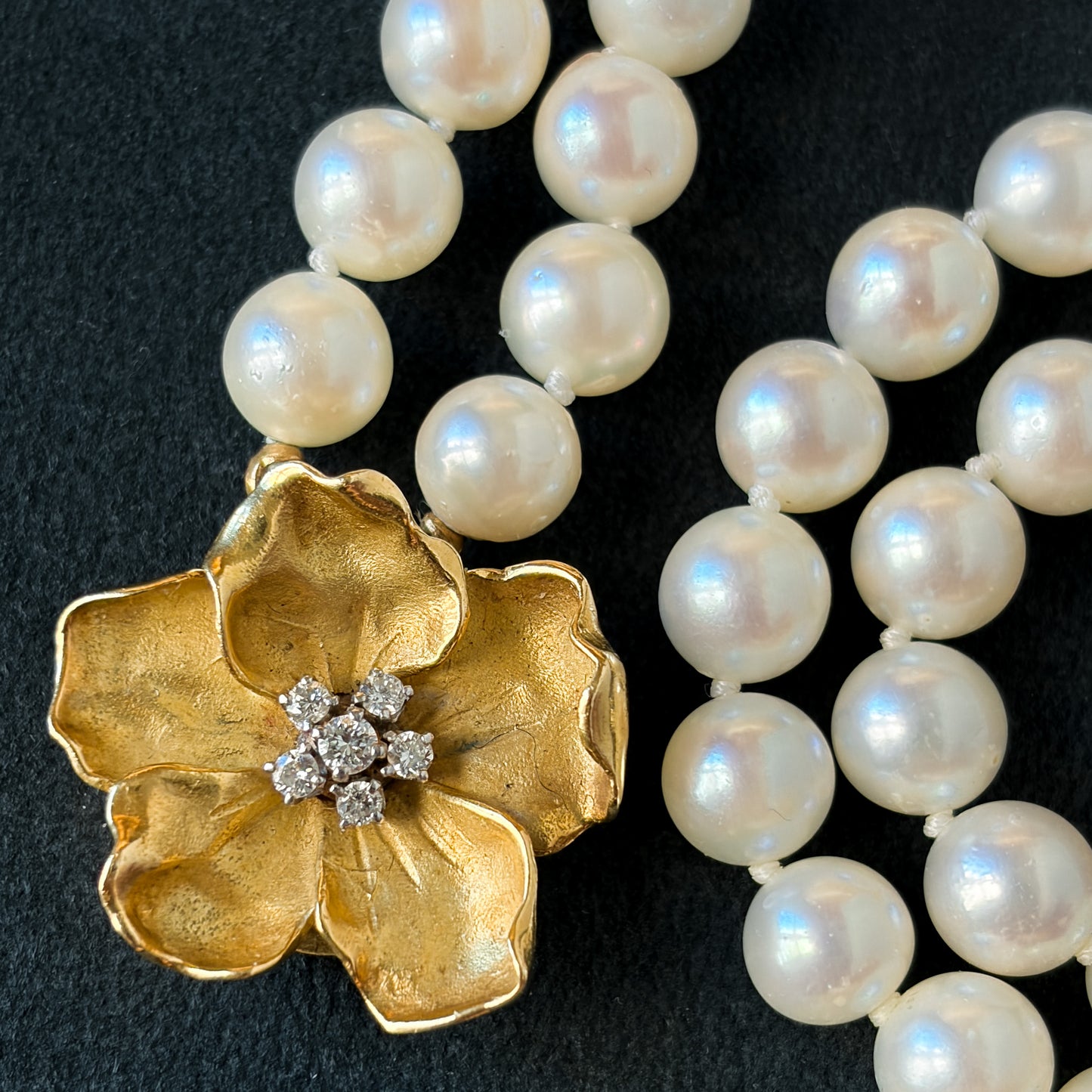 Estate Cultured  Akoya Pearl Necklace with Convertible Bracelet by Raymond C. Yard