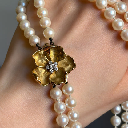 Estate Cultured  Akoya Pearl Necklace with Convertible Bracelet by Raymond C. Yard