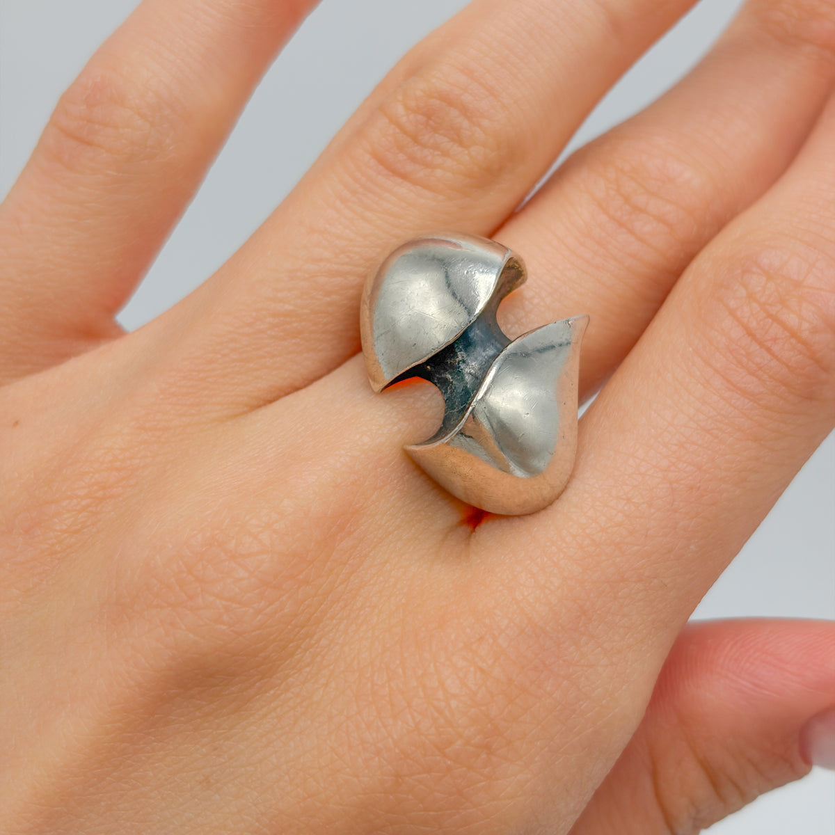 Estate  Sterling Silver Ronald Hayes Pearson Organic Split Ring