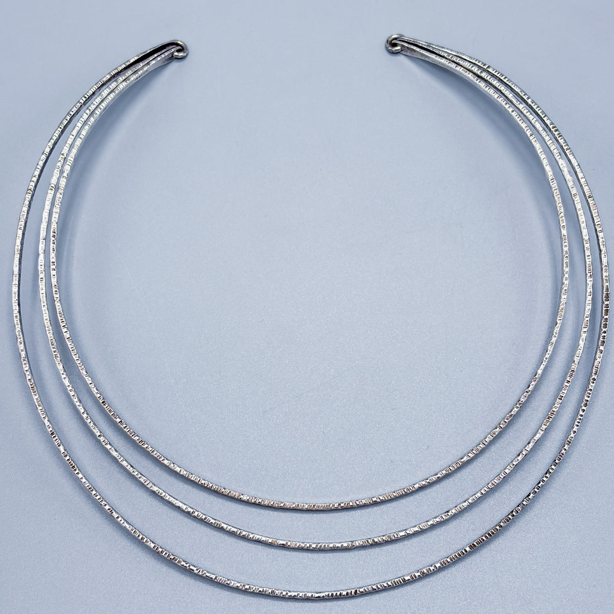 Sterling Silver Modernist Rounded Triple Loop Neck Ring by Ronald Hayes Pearson