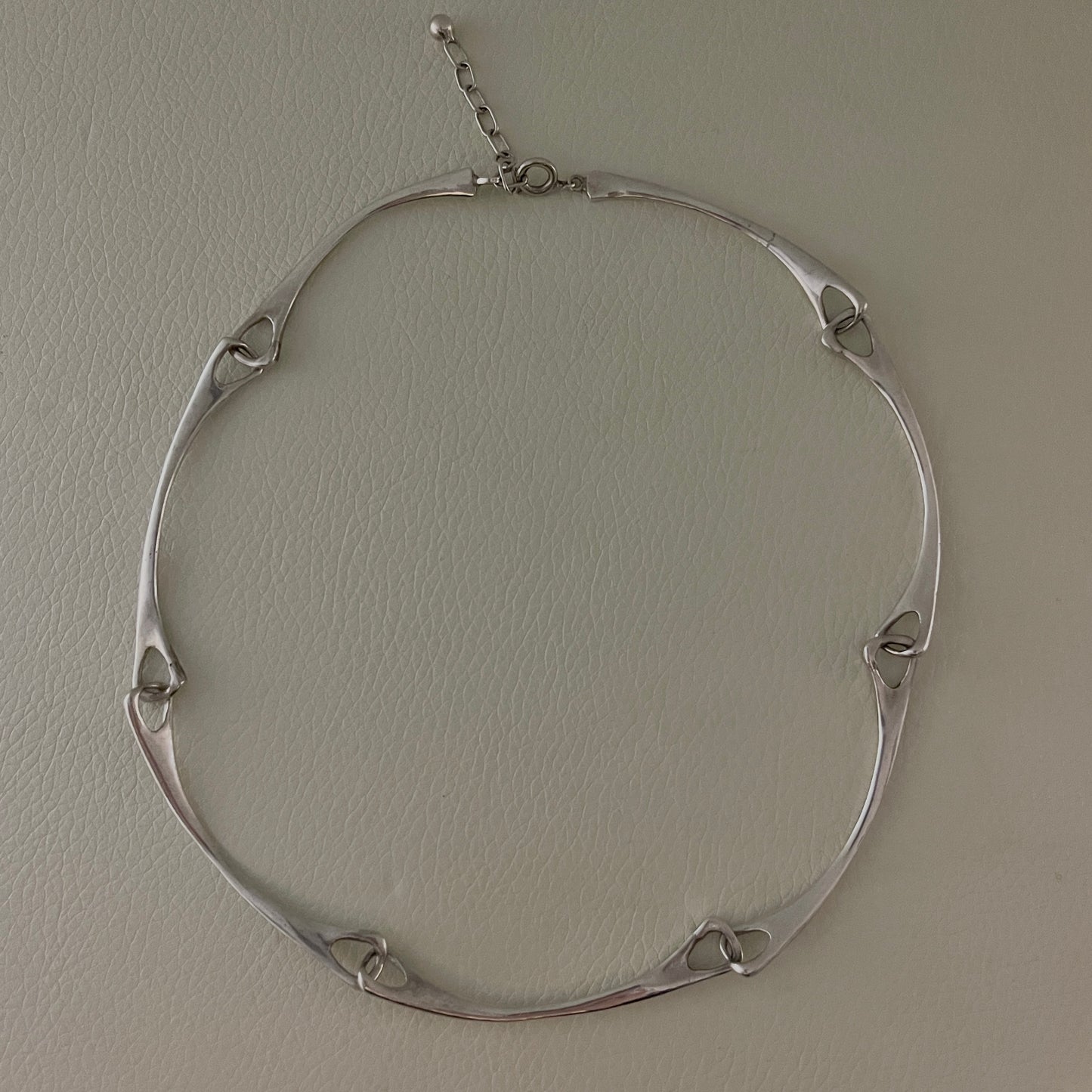 Estate Silver Handmade Long Link Necklace