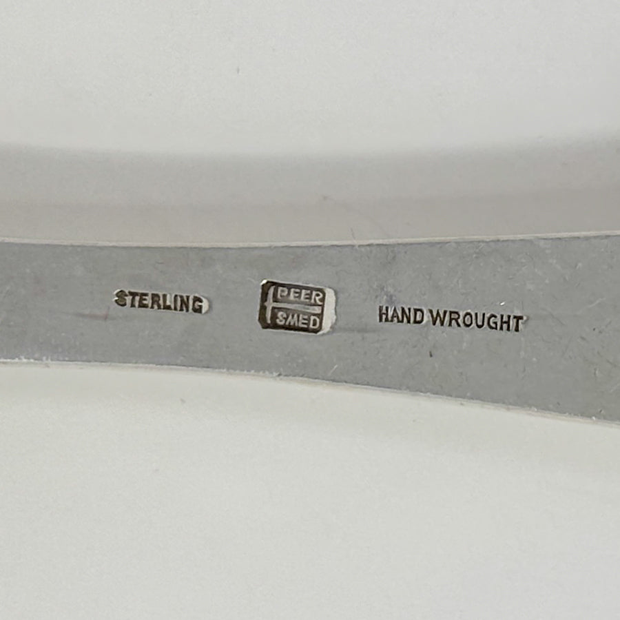 Estate Peer Smed Handwrought Sterling Silver Serving Fork & Spoon Set "Jack-in-the-Pulpit" (9.25")