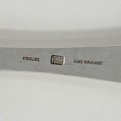 Estate Peer Smed Handwrought Sterling Silver Serving Fork & Spoon Set "Jack-in-the-Pulpit" (9.25")