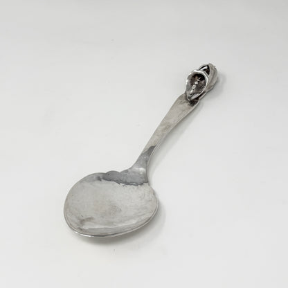 Estate Peer Smed Handwrought Sterling Silver Serving Fork & Spoon Set "Jack-in-the-Pulpit" (9.25")