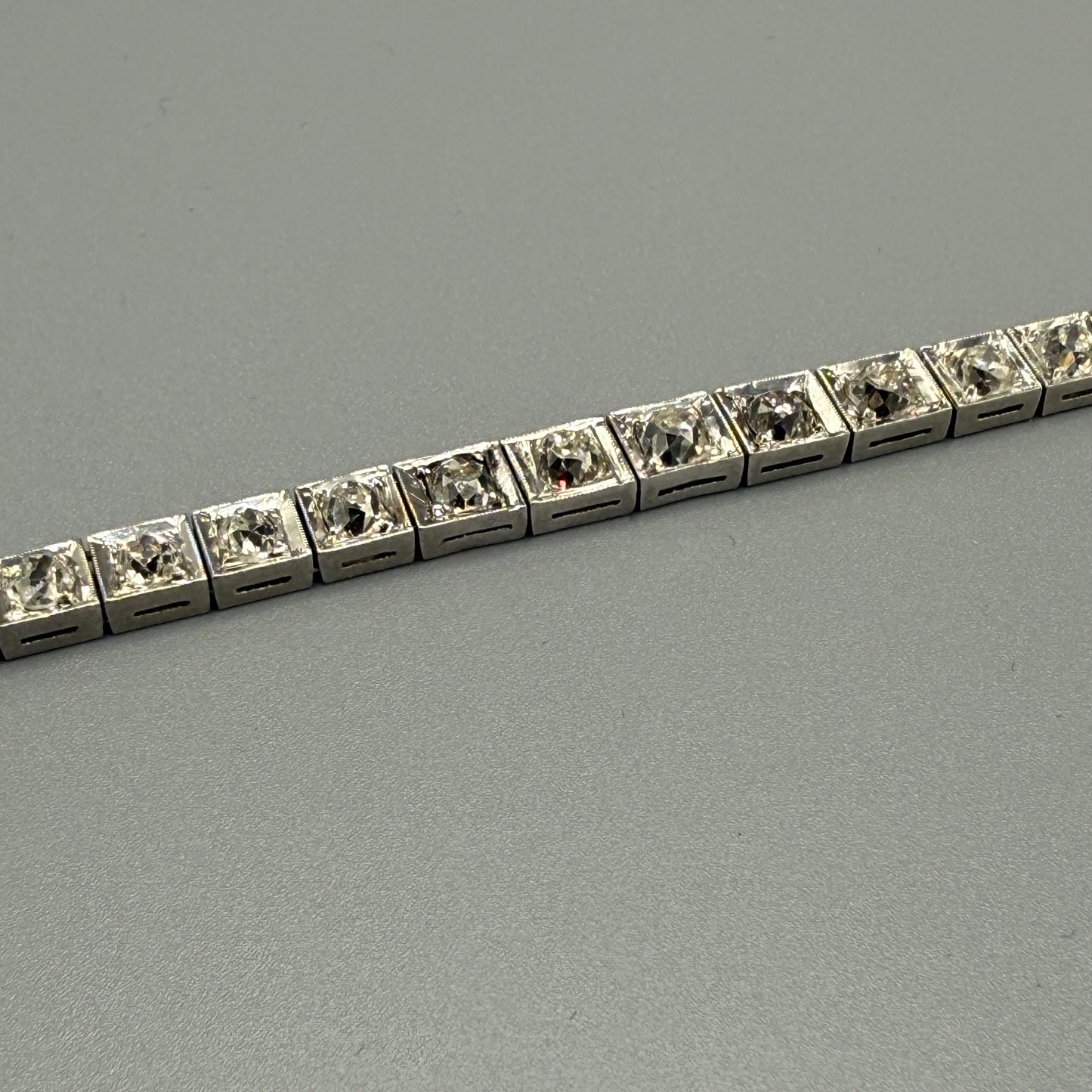 Estate Graduated Diamond Bezel Art Deco Tennis Bracelet