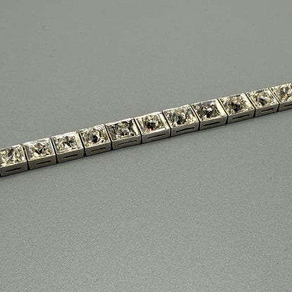 Estate Graduated Diamond Bezel Art Deco Tennis Bracelet