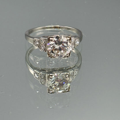 Estate European Diamond Ring in Platinum