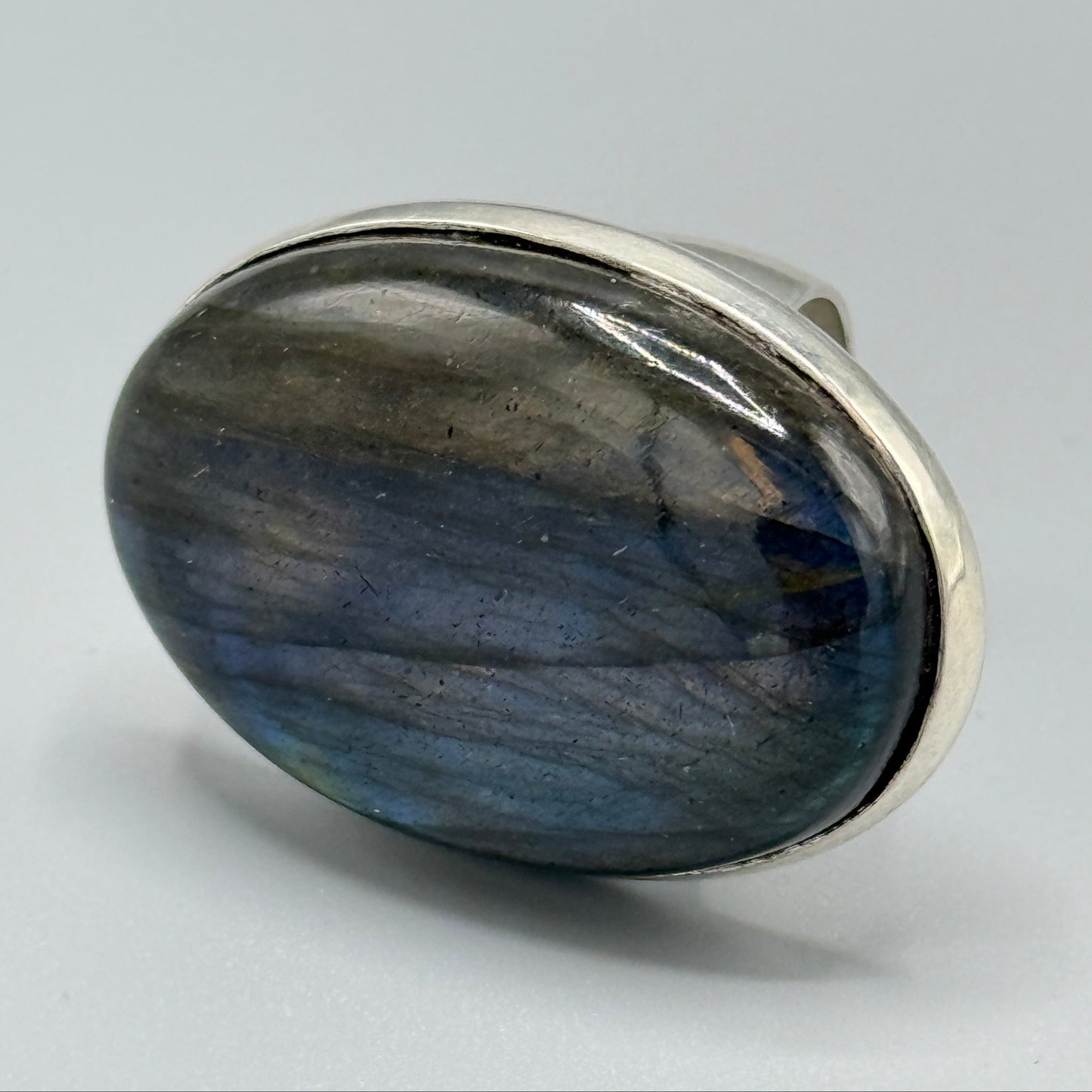 New Sterling Silver Labradorite Oversized Ring
