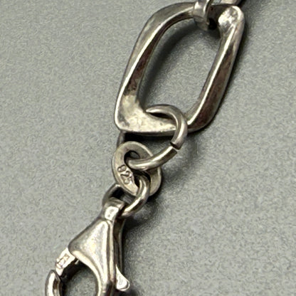 Estate Sterling Silver Geometric Link Chain Necklace