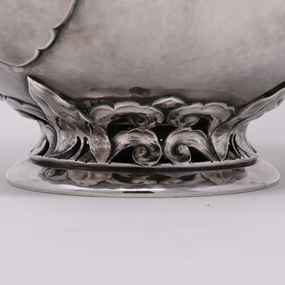 Estate Peer Smed Handwrought Sterling Silver Large Teapot with Jack and the Pulpit Motif