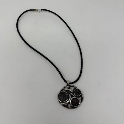 Estate Sterling Silver Brutalist Pendant with Ancient Roman Coins
